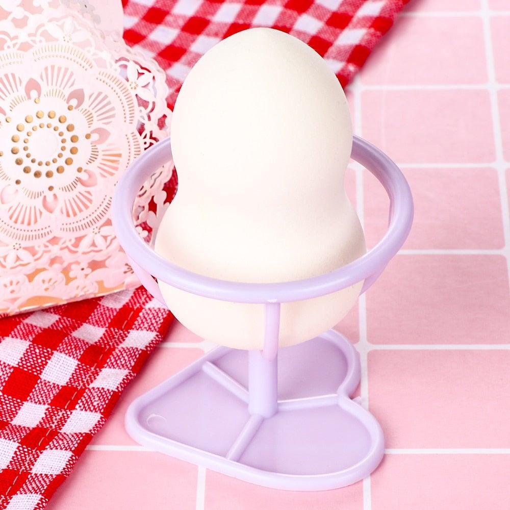 Étui éponge à maquillage en forme de capsule, boîte de rangement, support de séchage de maquillage, présentoir à éponge facile, boîte en forme d'œuf pour houppette cosmétique
