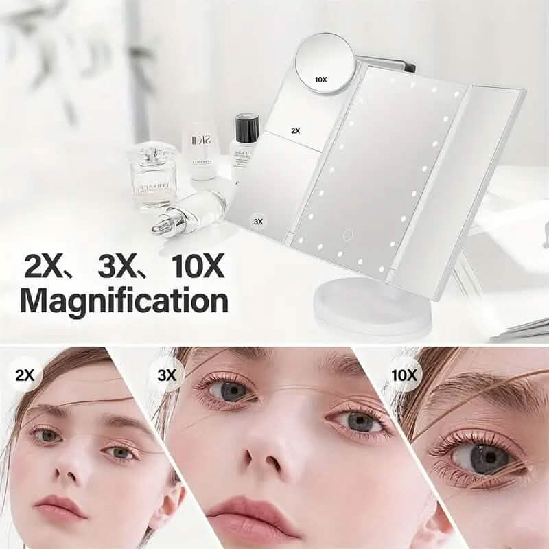 Miroir de courtoisie de maquillage avec lumières