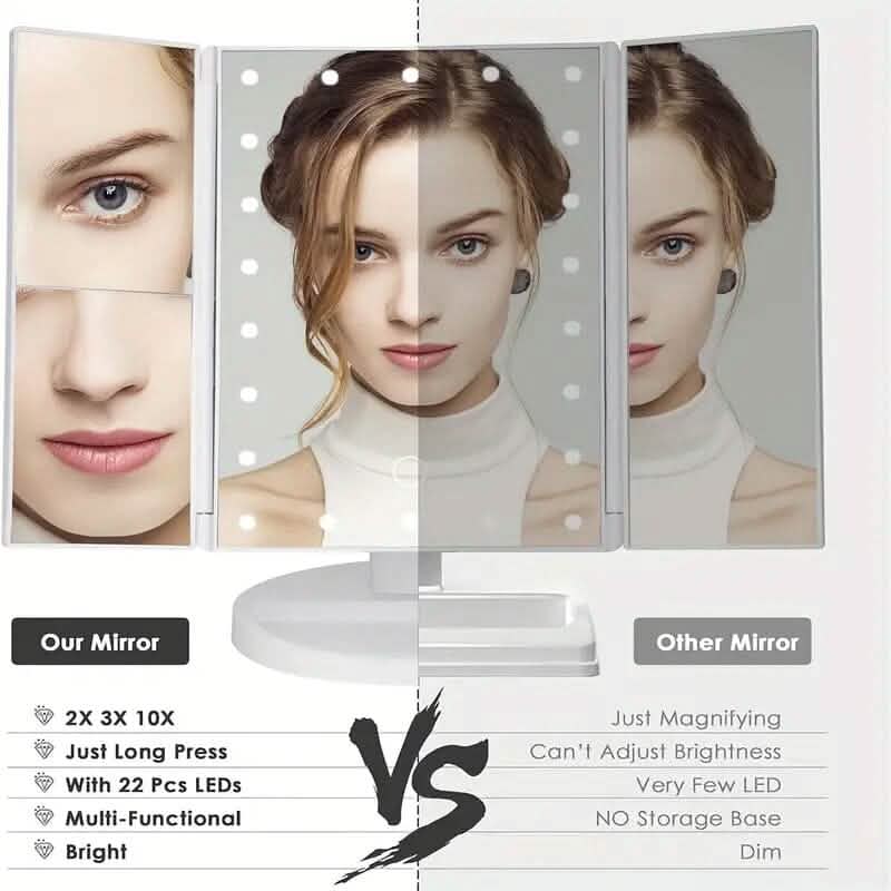 Miroir de courtoisie de maquillage avec lumières