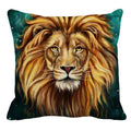 Housse de coussin en lin avec motif lion mâle, motif lion roi, housses de coussin carrées pour la décoration de la maison, du canapé, du lit ou de la chaise
