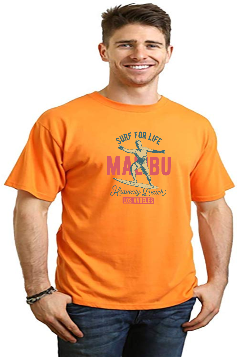 T-shirt à manches courtes MALIBU pour homme en viscose de bambou/coton biologique à motif graphique