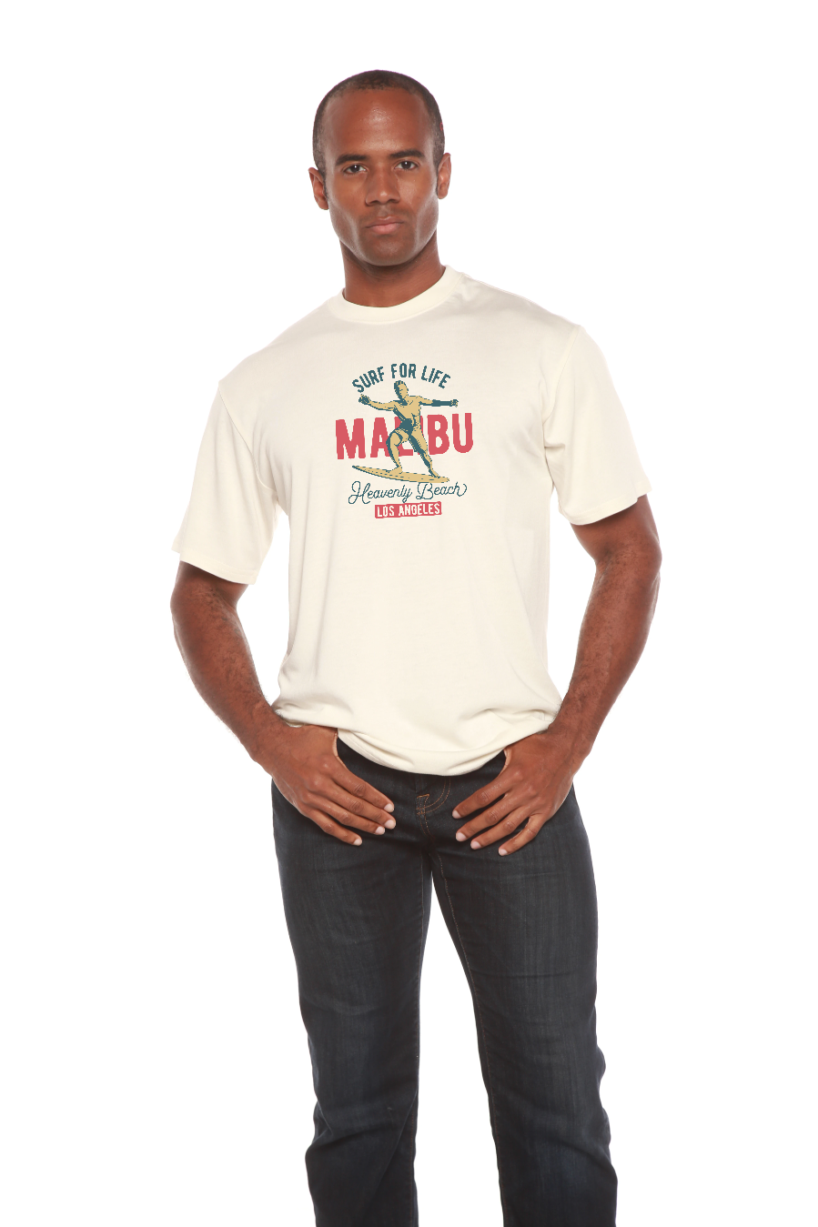 T-shirt à manches courtes MALIBU pour homme en viscose de bambou/coton biologique à motif graphique