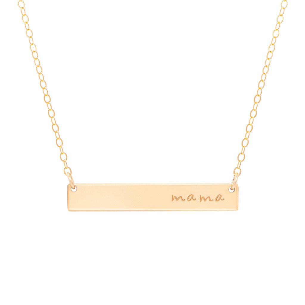 Collier Mama Bar en or laminé 14 carats