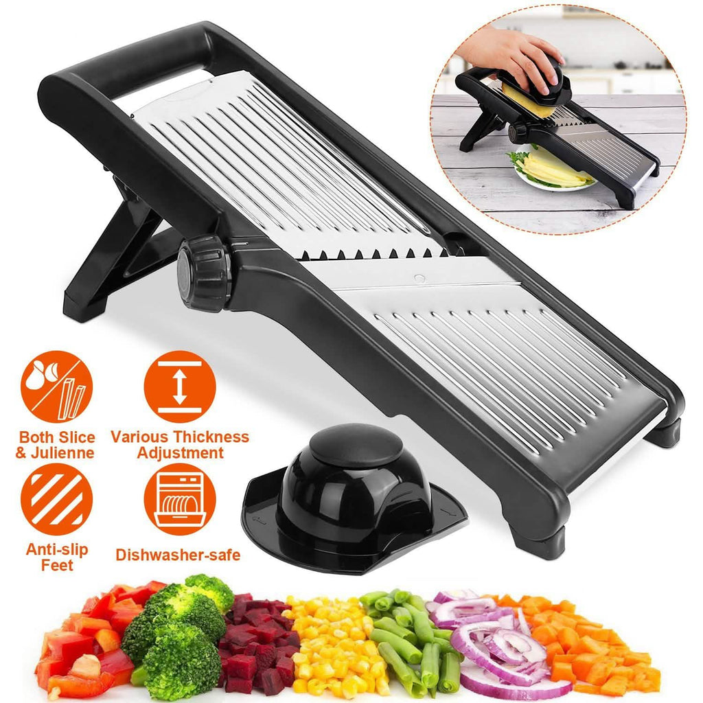 Mandoline de cuisine en acier inoxydable avec 5 lames réglables