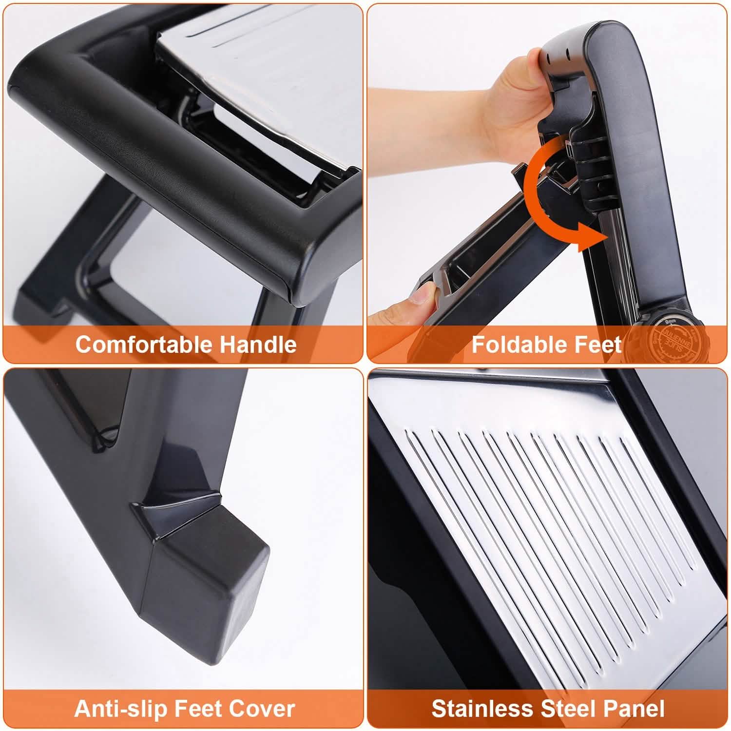 Mandoline de cuisine en acier inoxydable avec 5 lames réglables