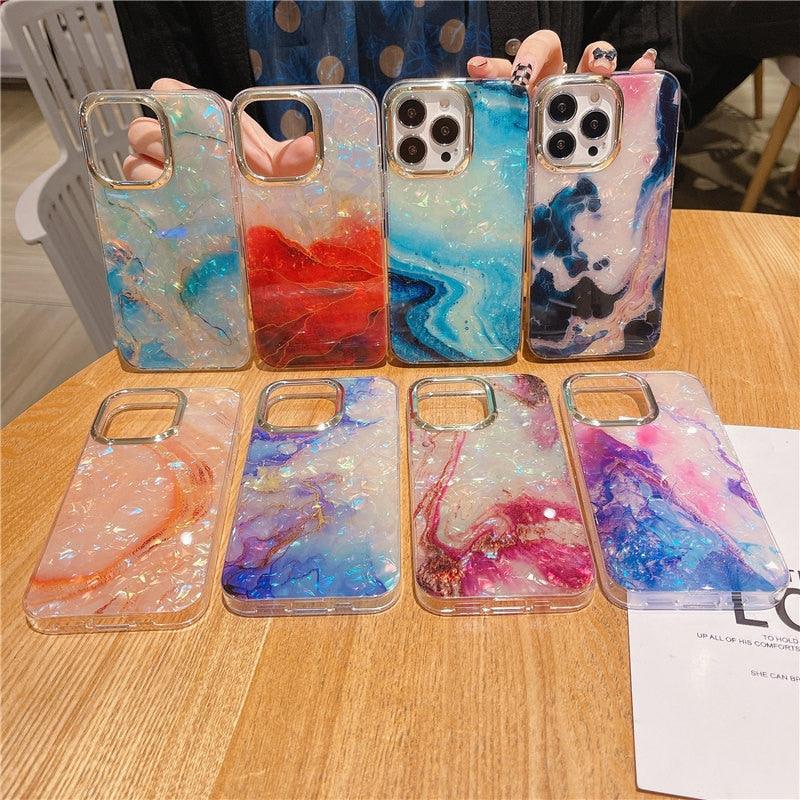 Motif marbre mince antichoc de protection souple pour filles femmes mignon étui coque pour iPhone 13 Pro Max étui de téléphone marbre pailleté pour iPhone 12 11 Pro Max XS Max XR coque antichoc