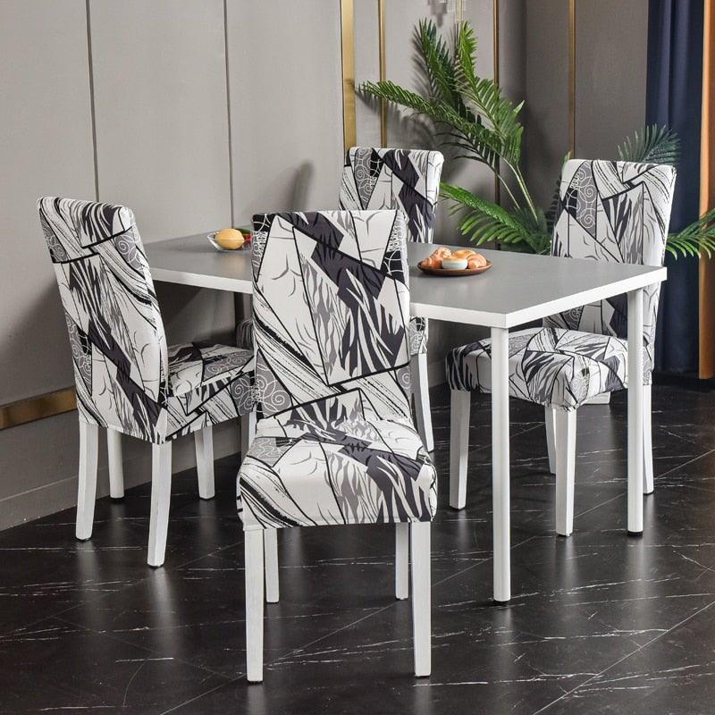 Housse de chaise extensible imprimée marbre pour salle à manger, bureau, banquet, housse de protection de chaise en tissu élastique, housse de fauteuil, housse de chaise, fond texturé marbre, chaise Parson