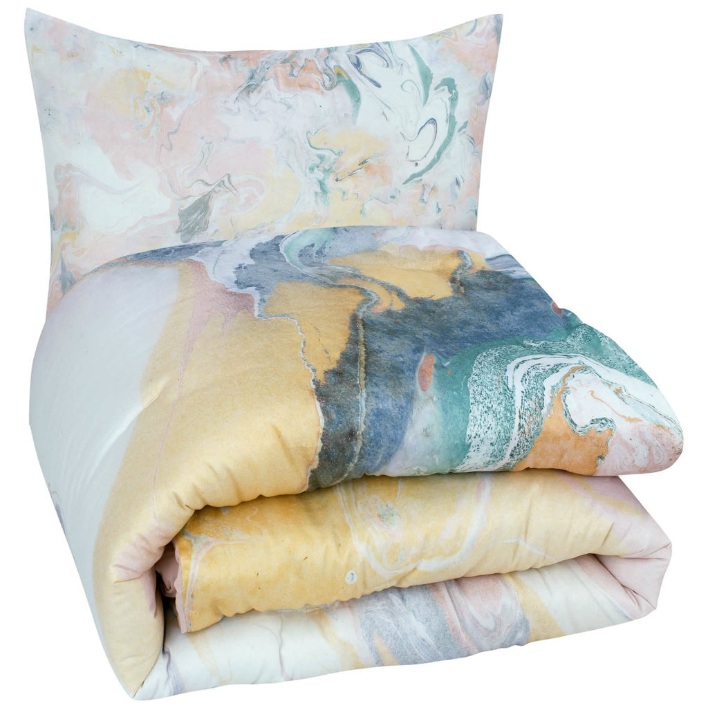 Ensemble de housse de couette réversible Marbre