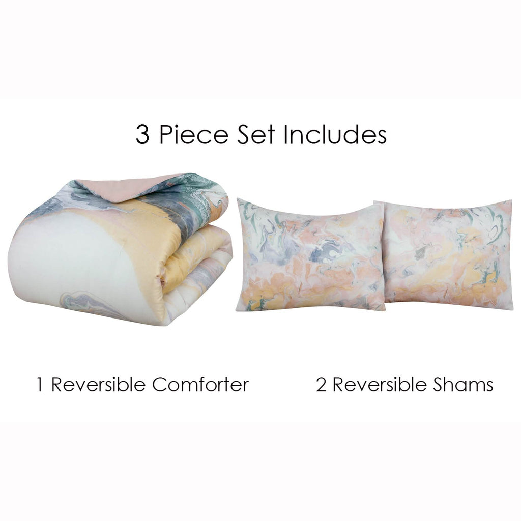 Ensemble de housse de couette réversible Marbre