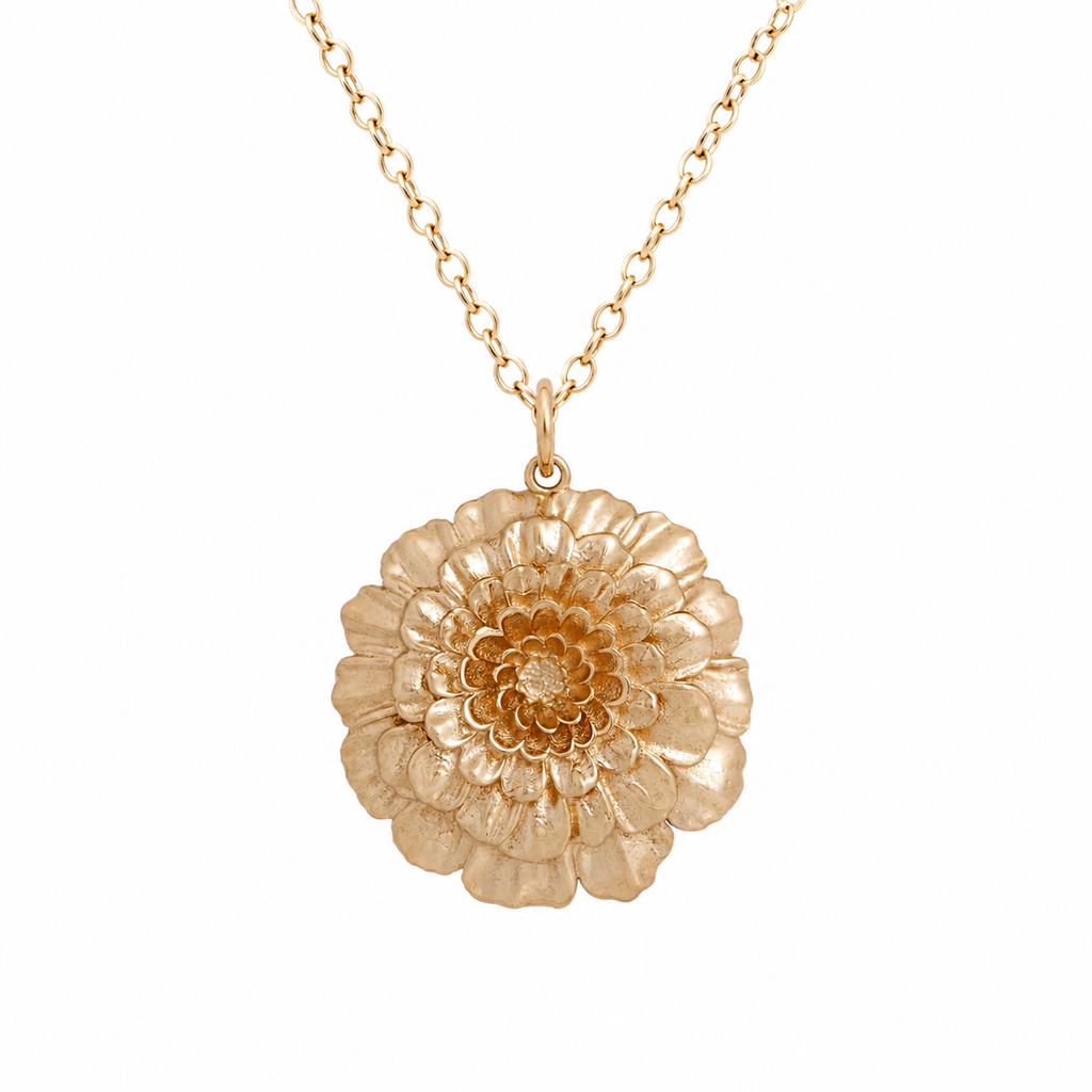 Collier fleur de souci doré