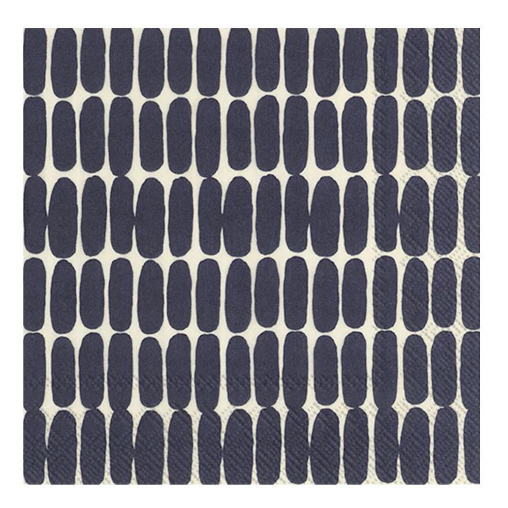Marimekko - Serviettes en papier 3 épaisseurs « ALKU Linen Black » (20 pièces)
