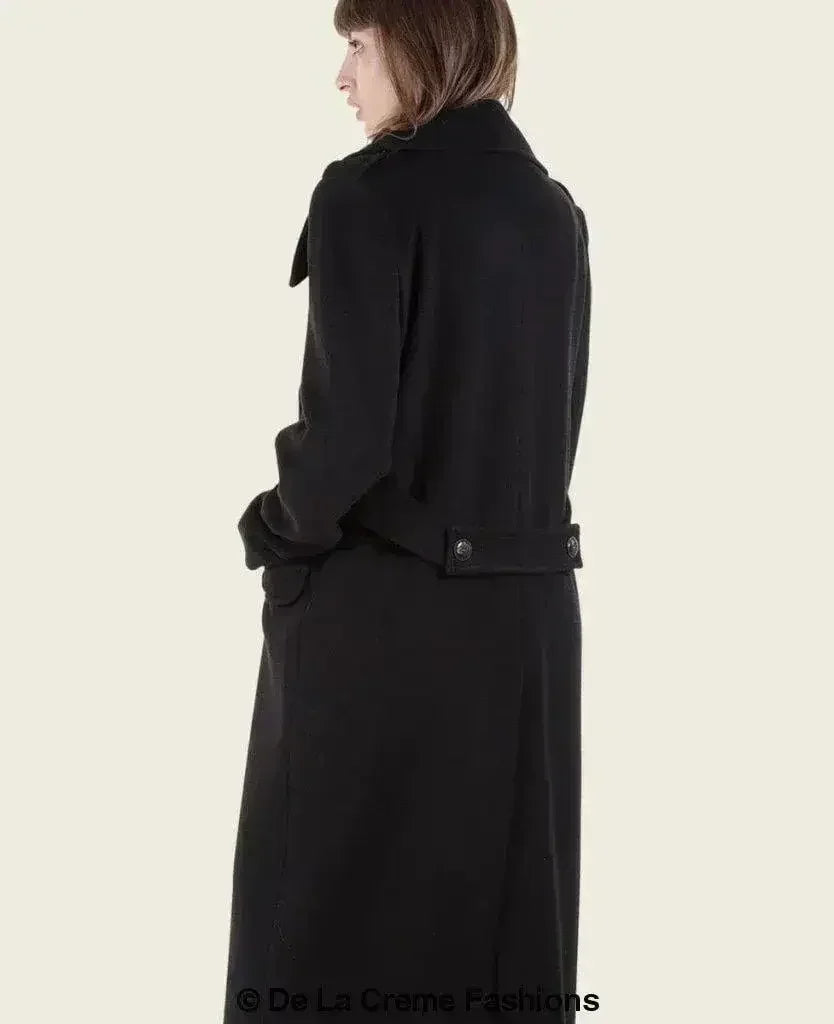 MARQUETTA - Manteau long croisé en laine et cachemire pour femme