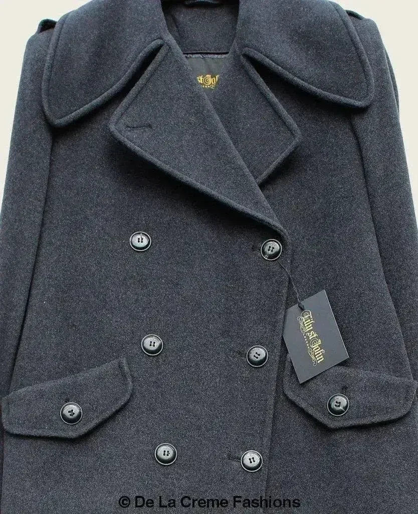 MARQUETTA - Manteau long croisé en laine et cachemire pour femme