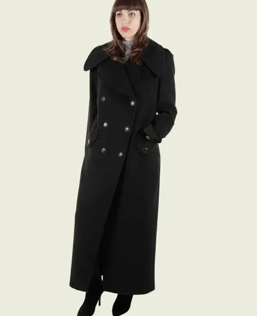 MARQUETTA - Manteau long croisé en laine et cachemire pour femme