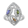 Bague marquise tricolore