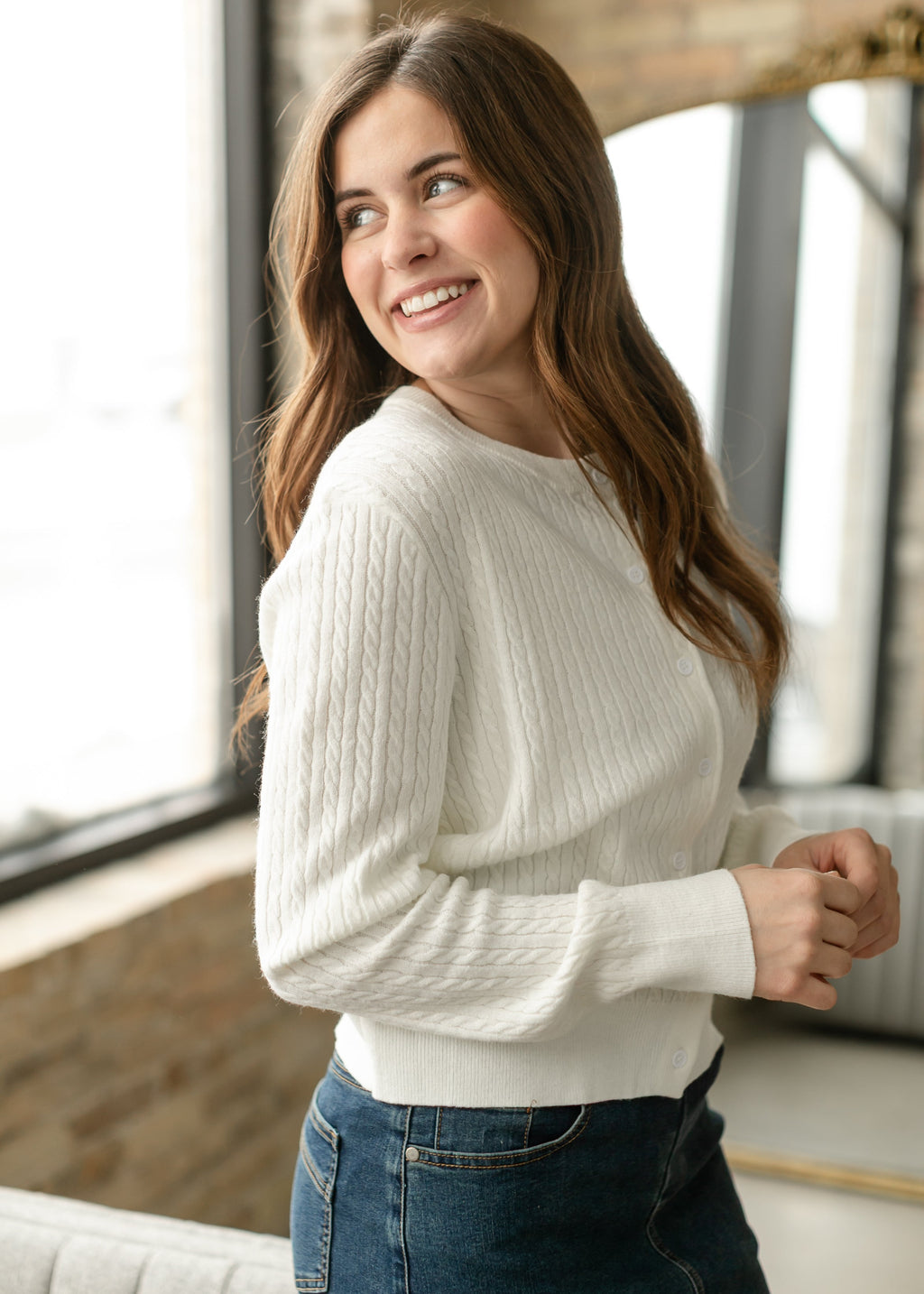 Cardigan Mason boutonné blanc