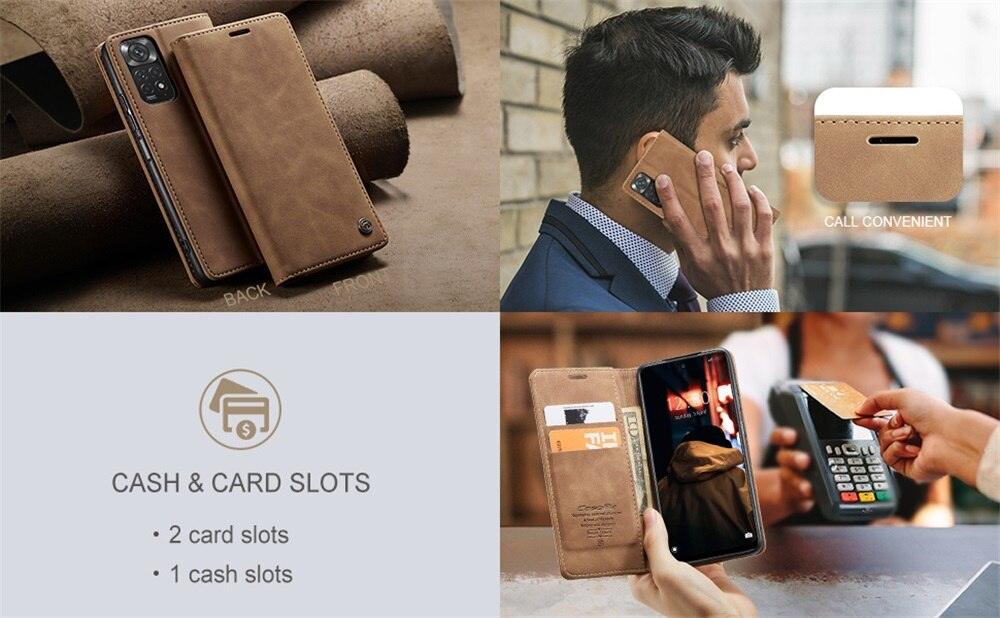 Coque en Cuir Mat pour Xiaomi Mi 9T CC9 10T 11T 12T Pro Lite 5G Redmi Note 8 9s 10 11 11S Pro Portefeuille Housse à Rabat Poco F3 M3 Pro Femmes avec Porte-Cartes Support Magnétique Étui en Cuir à Rabat