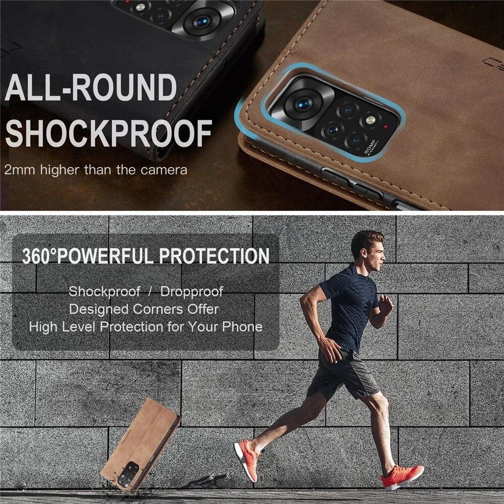 Coque en Cuir Mat pour Xiaomi Mi 9T CC9 10T 11T 12T Pro Lite 5G Redmi Note 8 9s 10 11 11S Pro Portefeuille Housse à Rabat Poco F3 M3 Pro Femmes avec Porte-Cartes Support Magnétique Étui en Cuir à Rabat