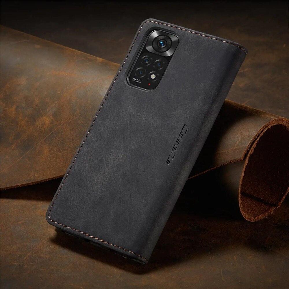 Coque en Cuir Mat pour Xiaomi Mi 9T CC9 10T 11T 12T Pro Lite 5G Redmi Note 8 9s 10 11 11S Pro Portefeuille Housse à Rabat Poco F3 M3 Pro Femmes avec Porte-Cartes Support Magnétique Étui en Cuir à Rabat