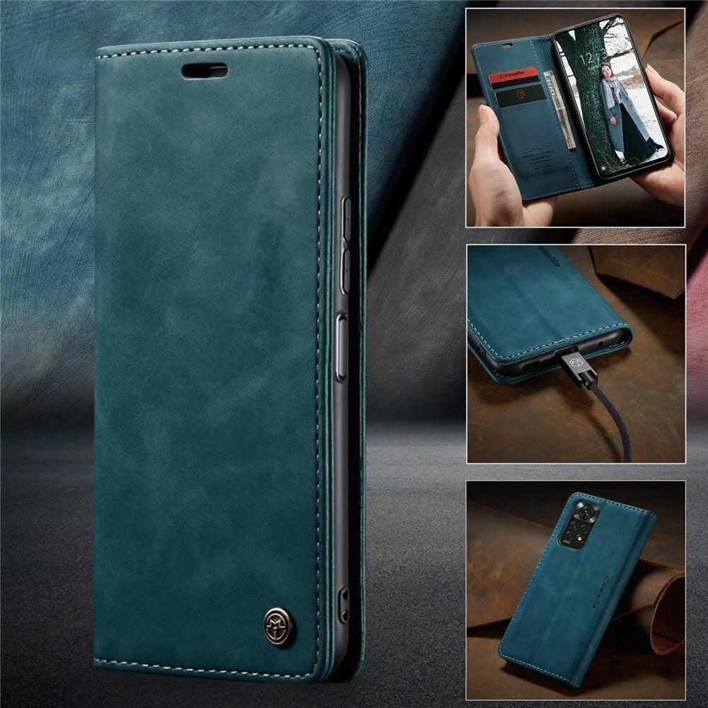 Coque en Cuir Mat pour Xiaomi Mi 9T CC9 10T 11T 12T Pro Lite 5G Redmi Note 8 9s 10 11 11S Pro Portefeuille Housse à Rabat Poco F3 M3 Pro Femmes avec Porte-Cartes Support Magnétique Étui en Cuir à Rabat