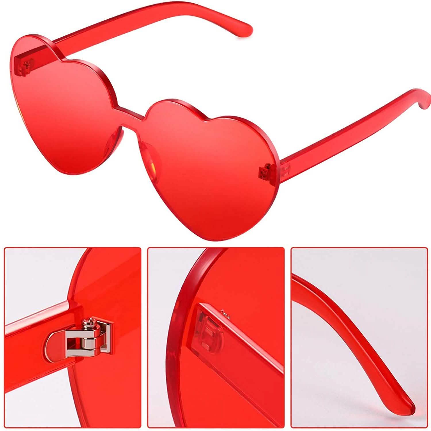 Lunettes de soleil en forme de cœur Maxdot, lunettes de fête