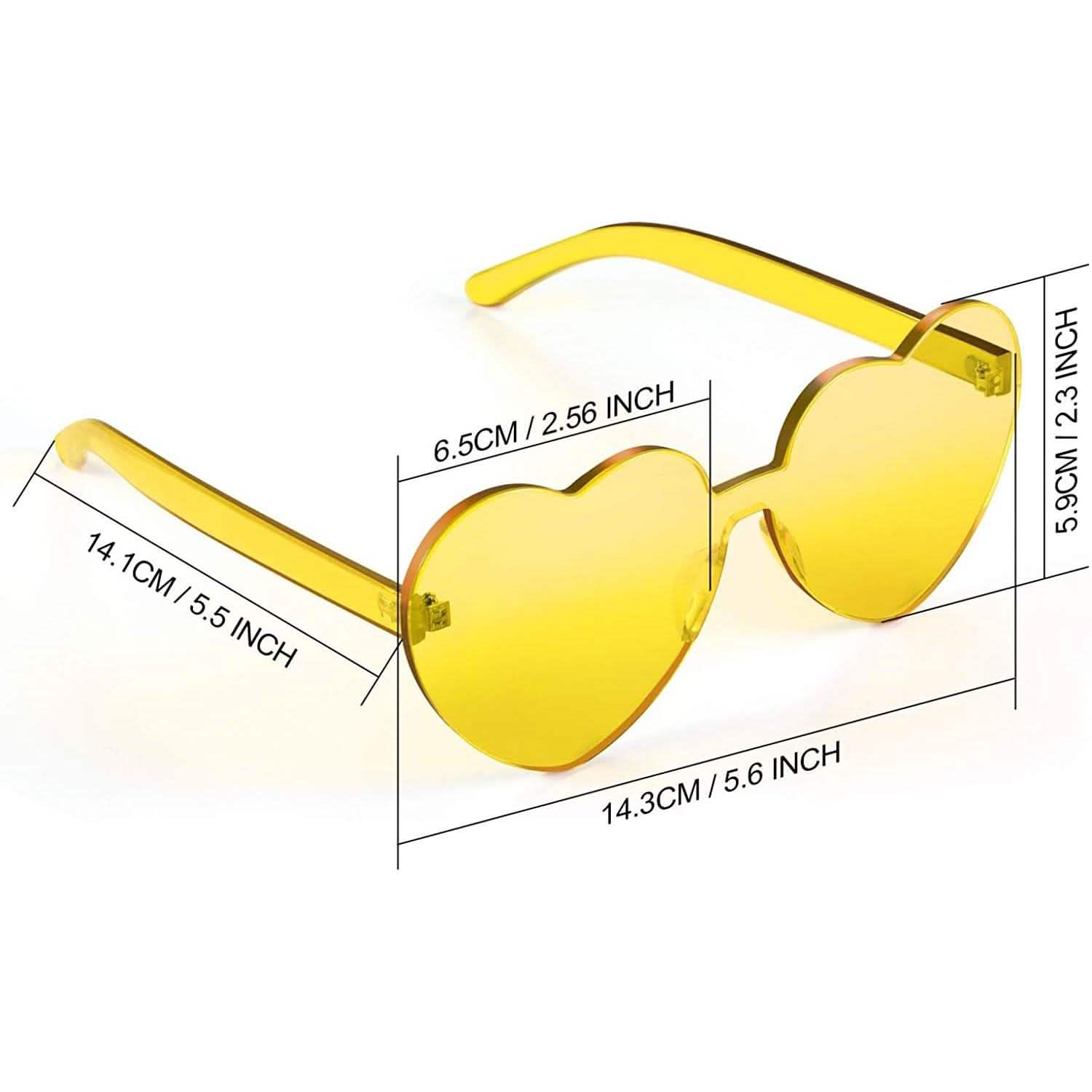 Lunettes de soleil en forme de cœur Maxdot, lunettes de fête