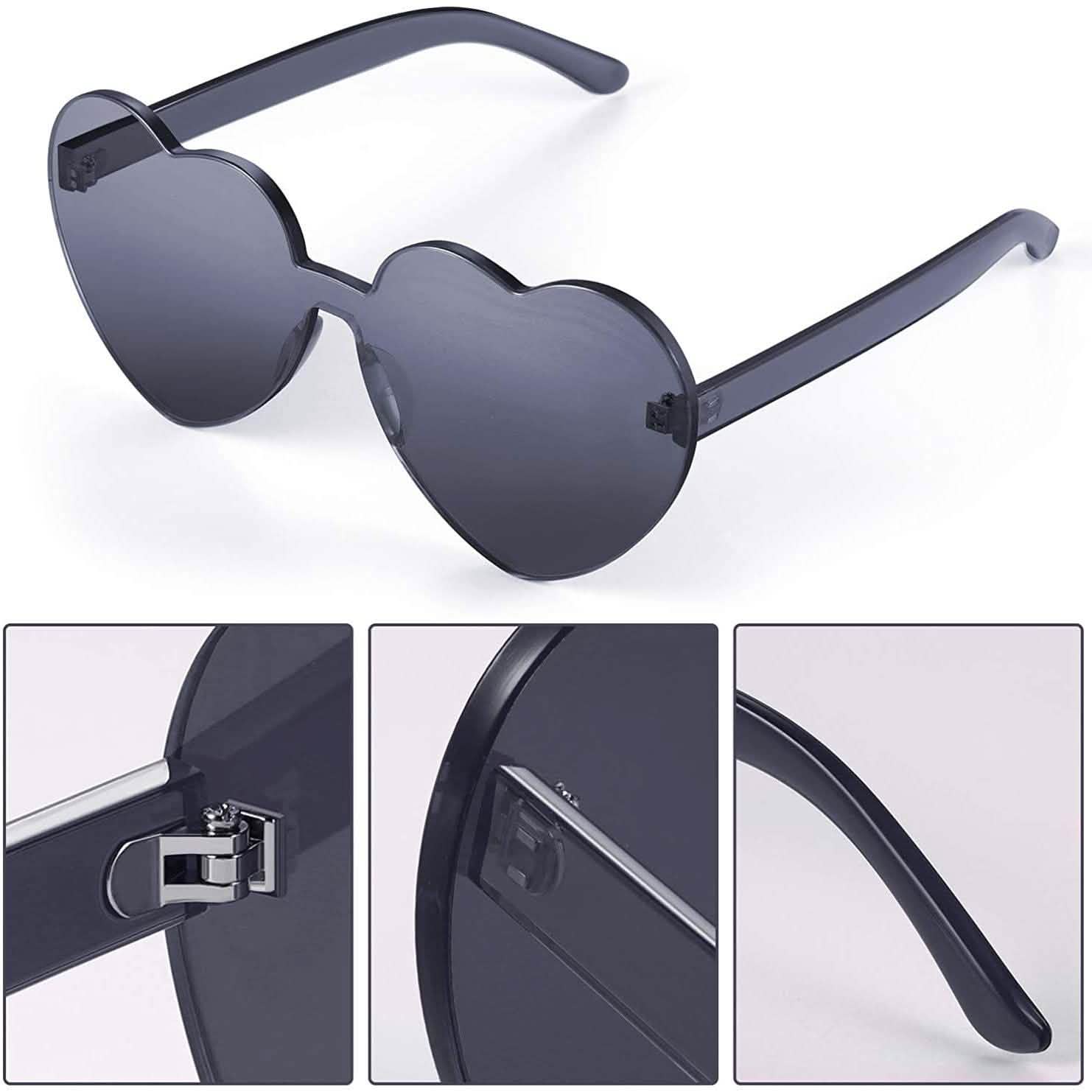 Lunettes de soleil en forme de cœur Maxdot, lunettes de fête