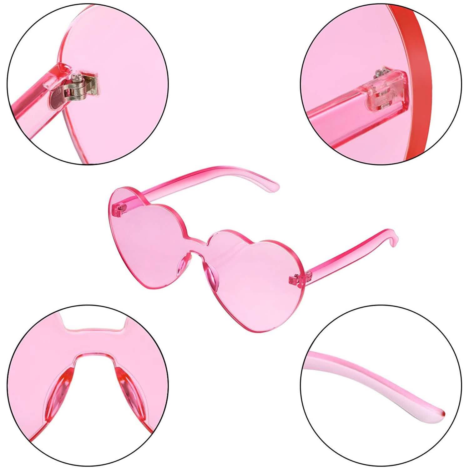 Lunettes de soleil en forme de cœur Maxdot, lunettes de fête