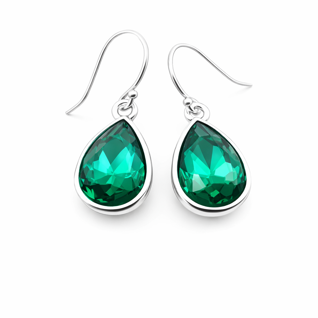 Boucles d'oreilles pierre de naissance de mai - Boucles d'oreilles en cristal en forme de goutte