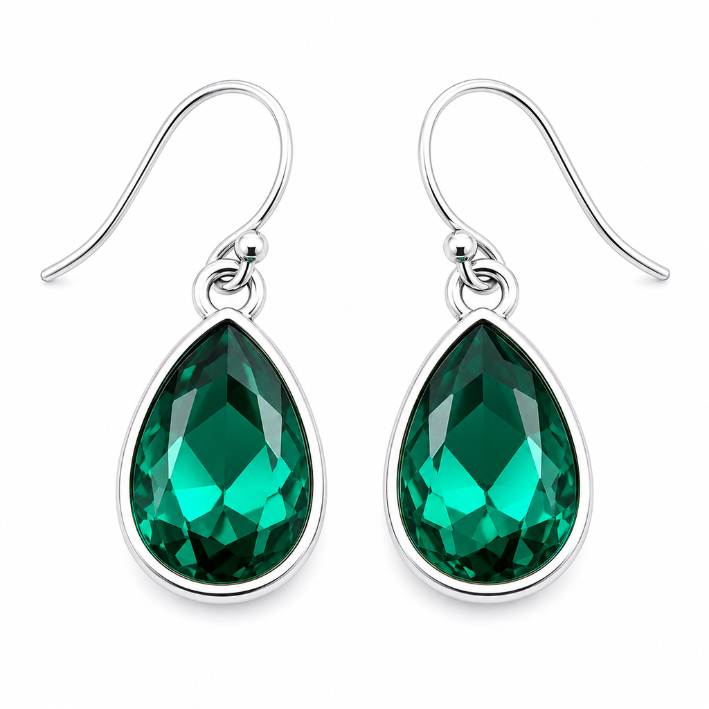 Boucles d'oreilles pierre de naissance de mai - Boucles d'oreilles en cristal en forme de goutte