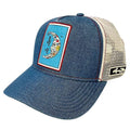 Casquette trucker Larry Mahan La Luna (Denim/Crème)