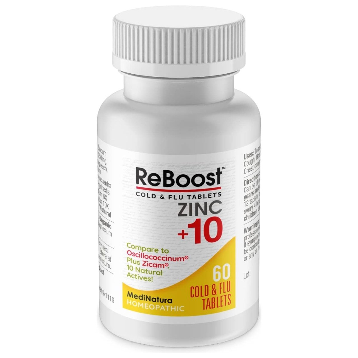 MediNatura Reboost Rhume/Grippe Citron 60 Comprimés