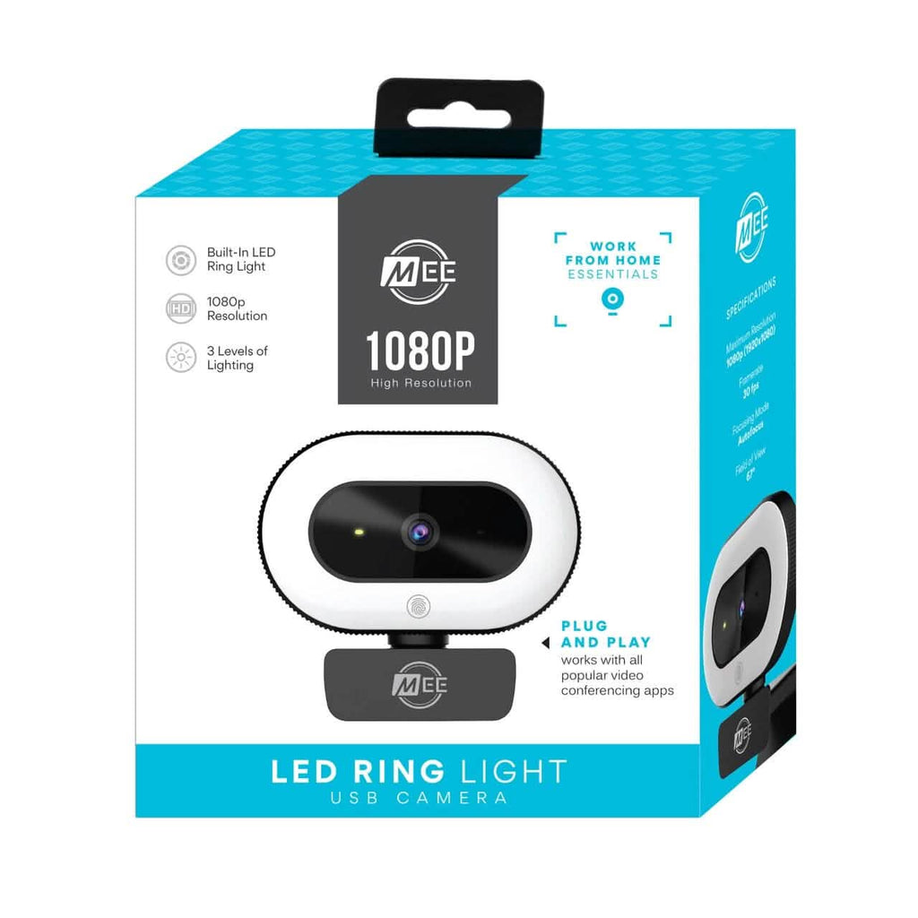 Webcam en direct MEE audio CL8A 1080P avec anneau lumineux LED