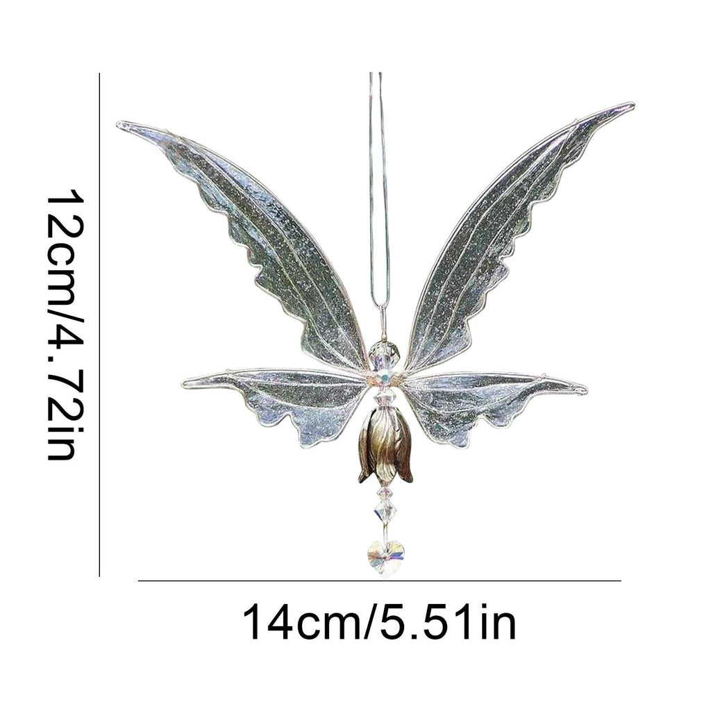 Carillons éoliens papillon commémoratifs, carillons éoliens oiseau volant ailes d'ange, carillons éoliens ailes art de jardin, carillons éoliens colibri patio, décoration suspendue jardin, grands carillons d'extérieur pour patio, porche, cour, noirs