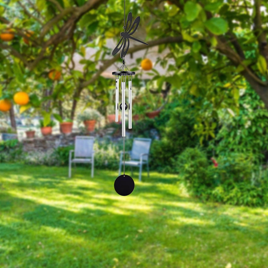 Carillons éoliens papillon commémoratifs, carillons éoliens oiseau volant ailes d'ange, carillons éoliens ailes art de jardin, carillons éoliens colibri patio, décoration suspendue jardin, grands carillons d'extérieur pour patio, porche, cour, noirs
