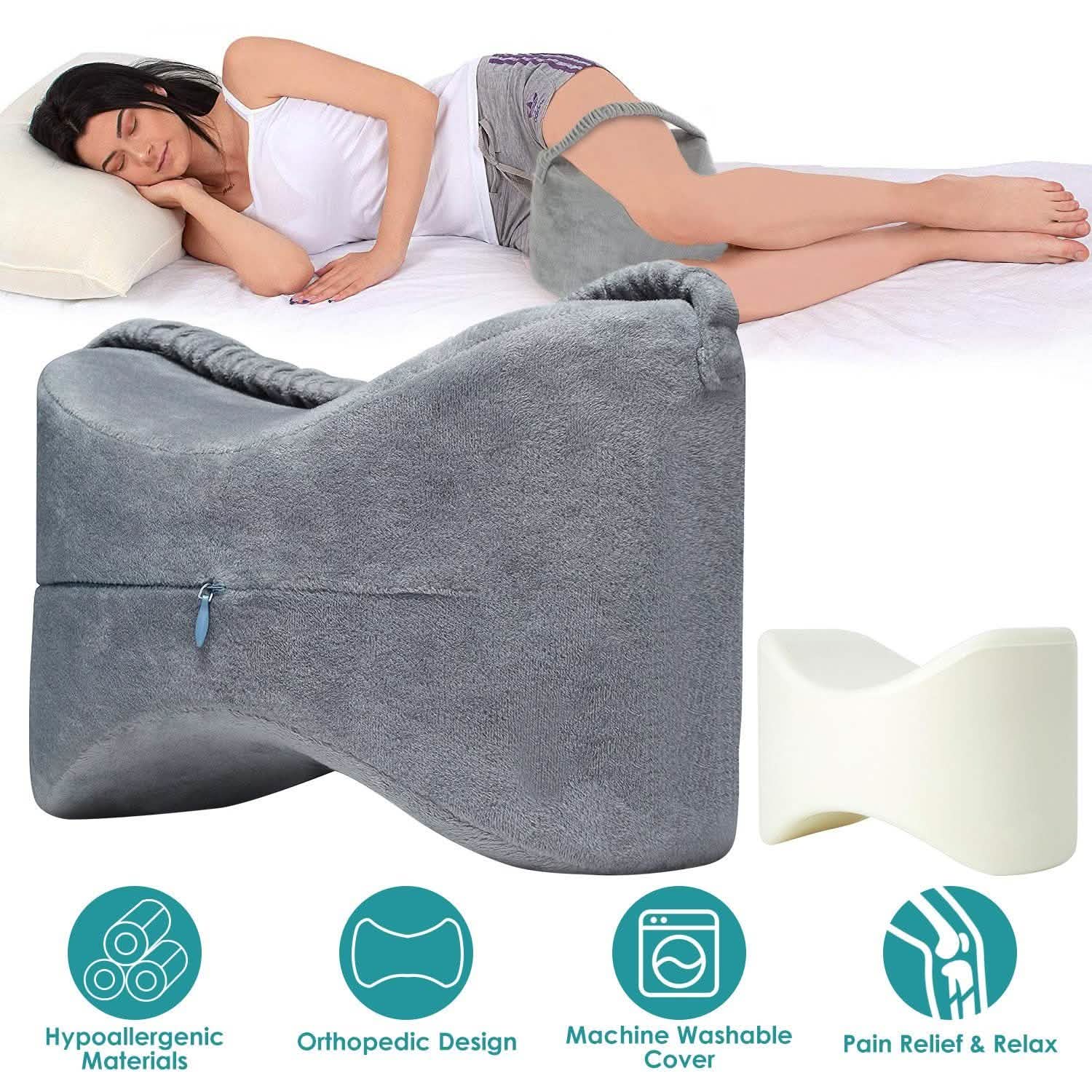 Oreiller de jambe ergonomique en mousse à mémoire de forme pour dormeurs latéraux