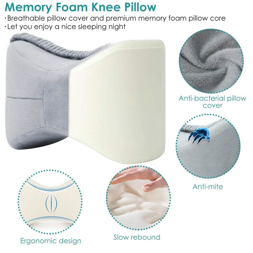 Oreiller de jambe ergonomique en mousse à mémoire de forme pour dormeurs latéraux