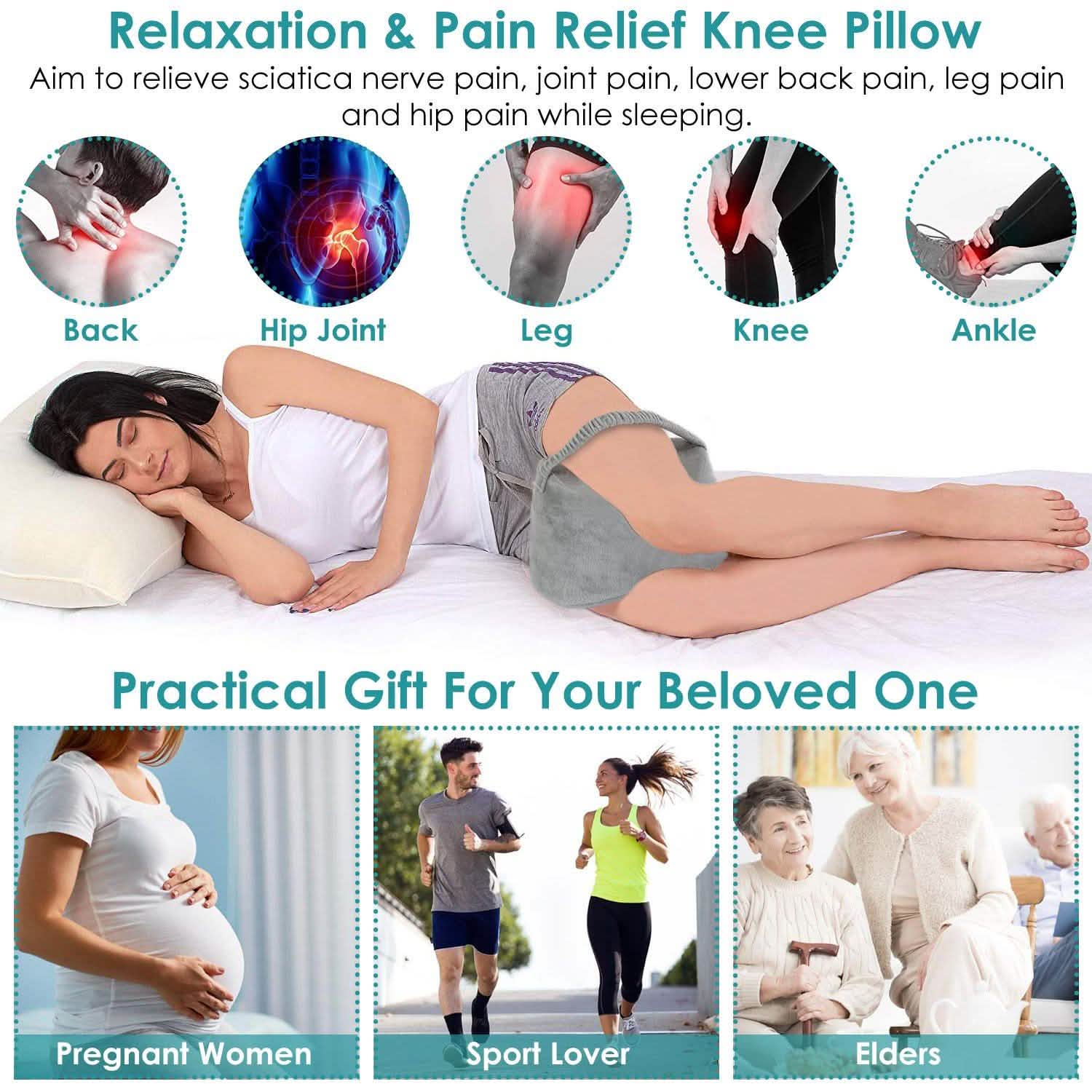 Oreiller de jambe ergonomique en mousse à mémoire de forme pour dormeurs latéraux