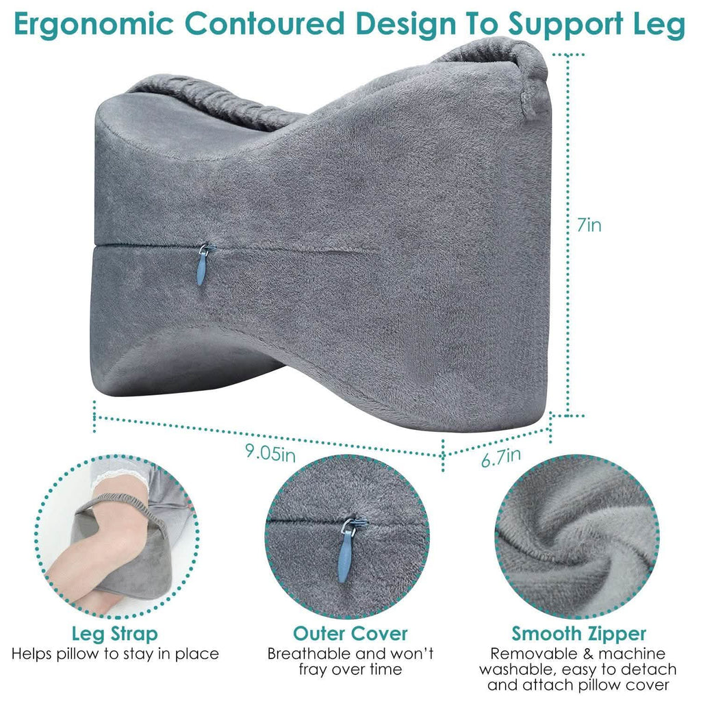 Oreiller de jambe ergonomique en mousse à mémoire de forme pour dormeurs latéraux