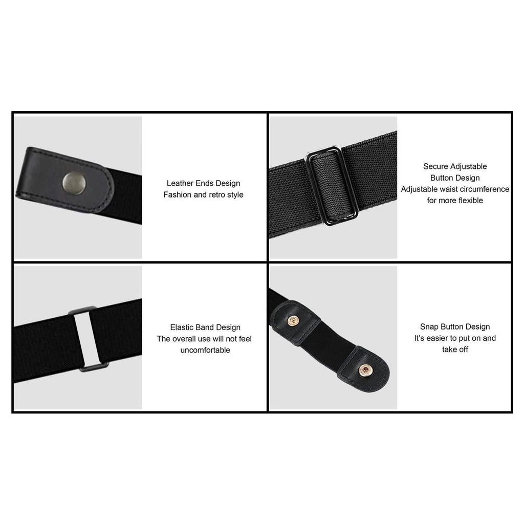Ceintures ajustables extensibles sans boucle pour hommes et femmes