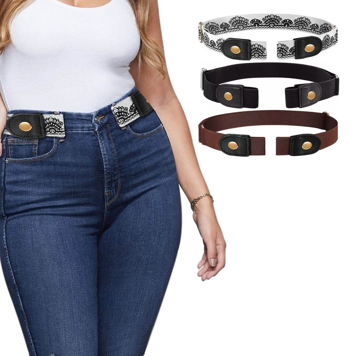 Ceintures ajustables extensibles sans boucle pour hommes et femmes
