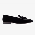 Men's Black Velvet Tassel Loafer