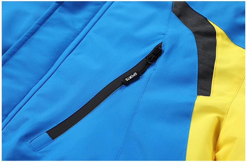 Blouson d'hiver bleu pour homme - Neuf, ski, neige, chaud, manteau - Nouveau design, élégant, respirant - Veste confortable, décontractée, à capuche, imperméable, polaire épaisse pour homme - Veste à capuche détachable