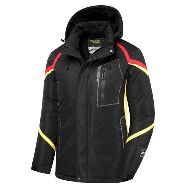 Blouson d'hiver bleu pour homme - Neuf, ski, neige, chaud, manteau - Nouveau design, élégant, respirant - Veste confortable, décontractée, à capuche, imperméable, polaire épaisse pour homme - Veste à capuche détachable