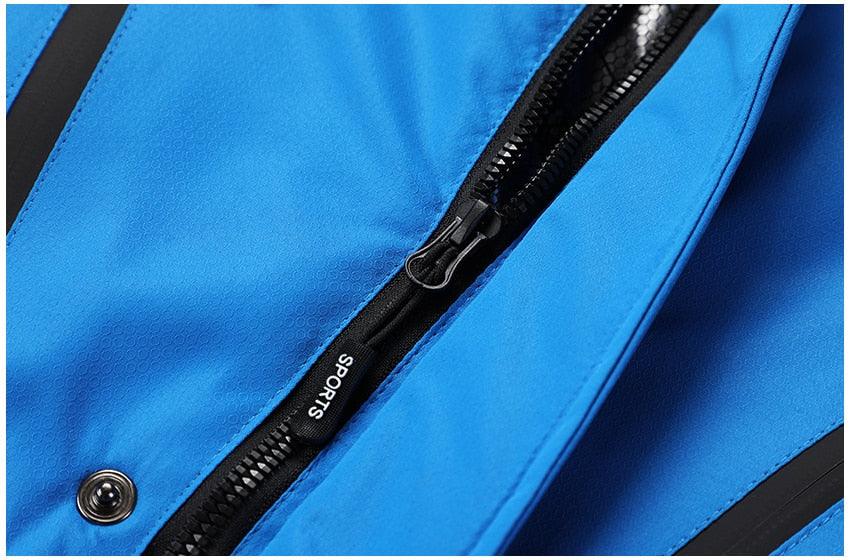 Blouson d'hiver bleu pour homme - Neuf, ski, neige, chaud, manteau - Nouveau design, élégant, respirant - Veste confortable, décontractée, à capuche, imperméable, polaire épaisse pour homme - Veste à capuche détachable