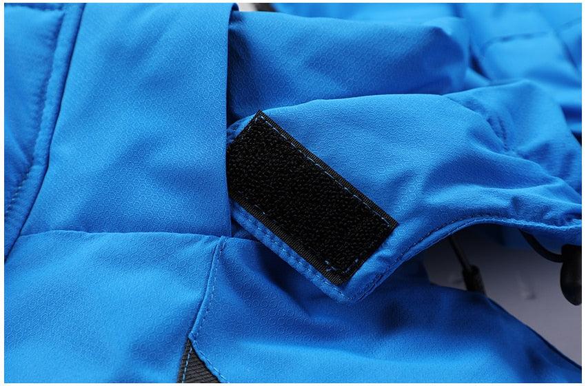 Blouson d'hiver bleu pour homme - Neuf, ski, neige, chaud, manteau - Nouveau design, élégant, respirant - Veste confortable, décontractée, à capuche, imperméable, polaire épaisse pour homme - Veste à capuche détachable