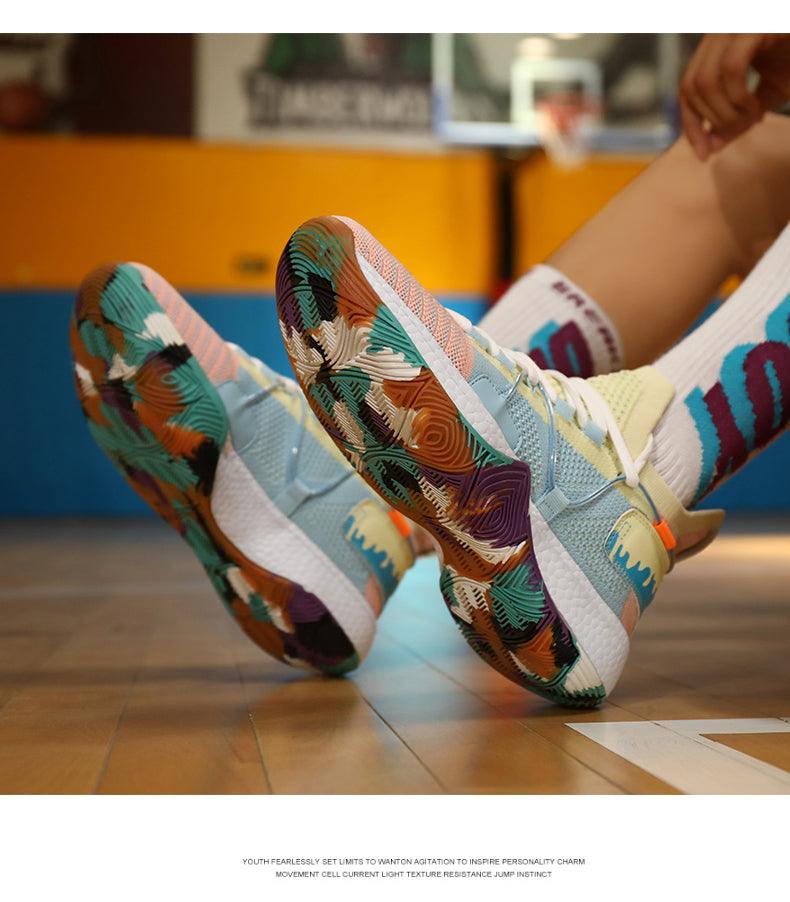 Chaussures de basket-ball respirantes pour hommes, amortissantes, montantes, pour le sport, l'entraînement en extérieur, bottes de cheville légères professionnelles antidérapantes pour la course à pied et la marche
