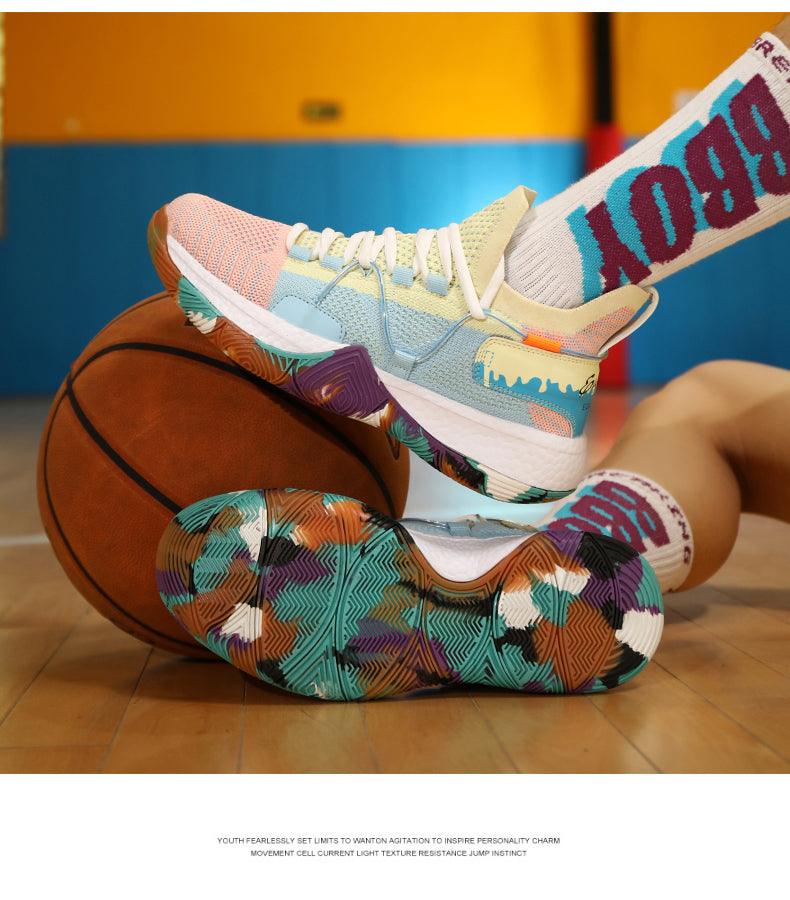 Chaussures de basket-ball respirantes pour hommes, amortissantes, montantes, pour le sport, l'entraînement en extérieur, bottes de cheville légères professionnelles antidérapantes pour la course à pied et la marche