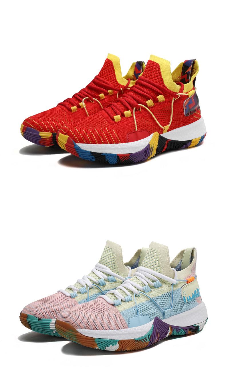 Chaussures de basket-ball respirantes pour hommes, amortissantes, montantes, pour le sport, l'entraînement en extérieur, bottes de cheville légères professionnelles antidérapantes pour la course à pied et la marche