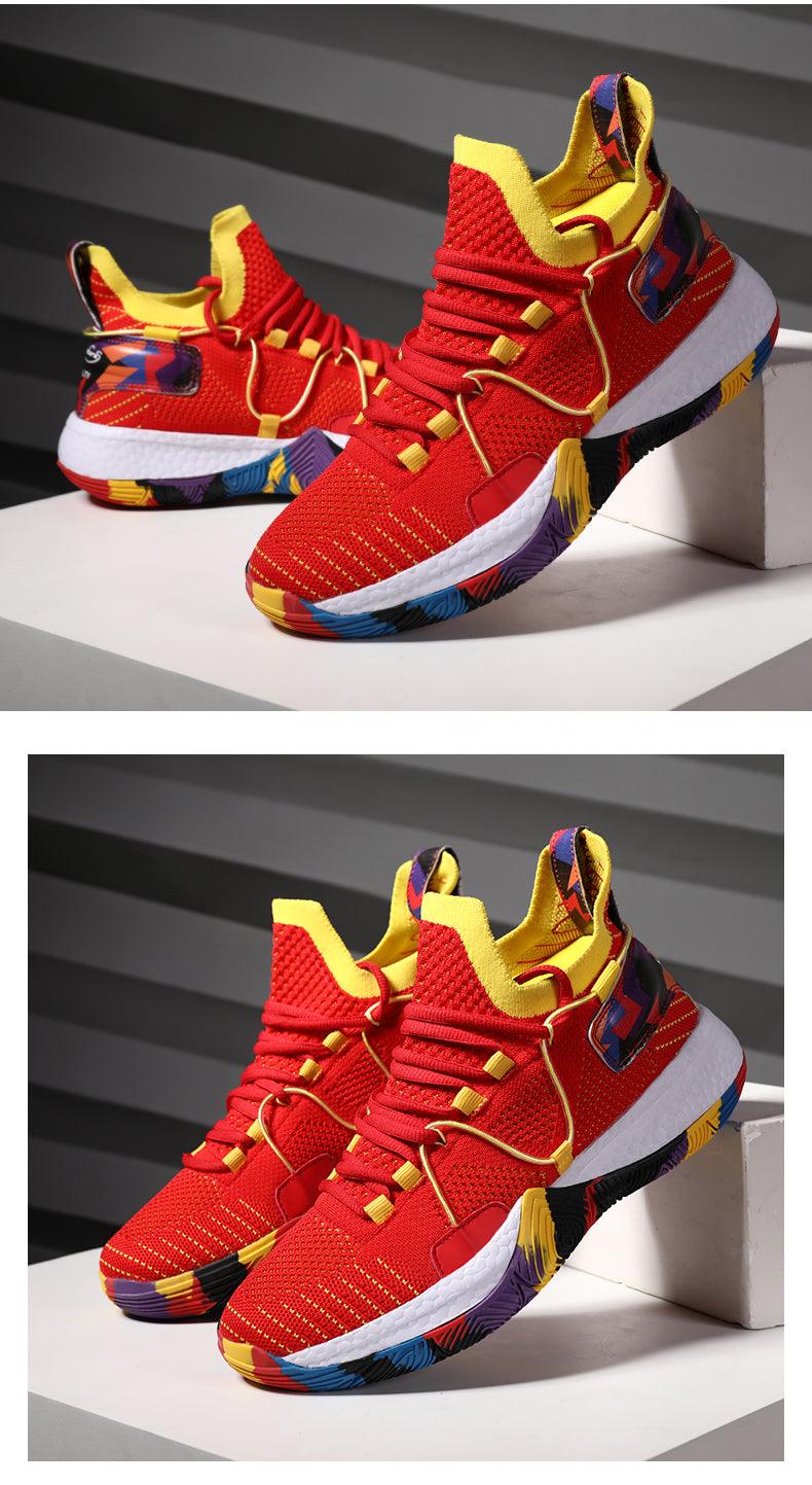 Chaussures de basket-ball respirantes pour hommes, amortissantes, montantes, pour le sport, l'entraînement en extérieur, bottes de cheville légères professionnelles antidérapantes pour la course à pied et la marche